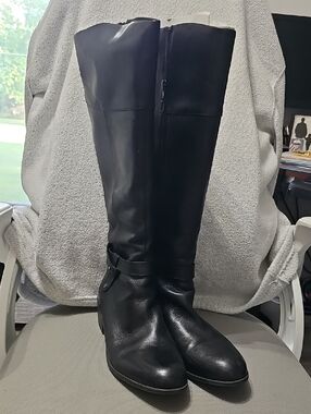 Alfani Black Women's Tall Riding Boots - Classic Leather Knee-High. Like New